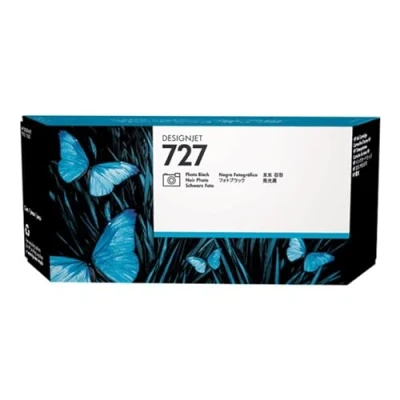 Abbildung von HP 727 Fotoschwarz 300 ml Original DesignJet Druckerpatrone (F9J79A) mit hoher Kapazität, Tinte für Großformatdrucker der Serien T2500, T1500 &amp; T900 sowie den Druckkopf