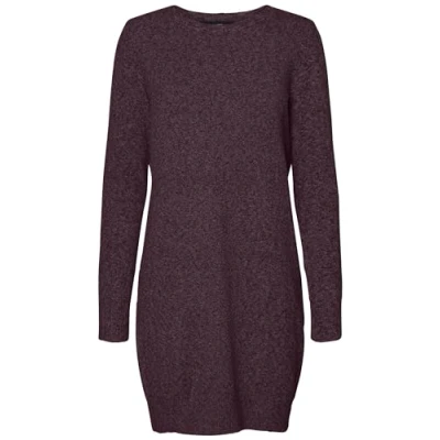 Abbildung von VERO MODA Damen VMDOFFY LS O Neck Dress GA NOOS 10215523, Winetasting/W. Black Melange, XXL