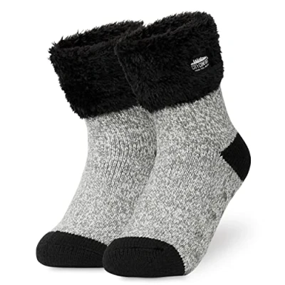 Abbildung von CityComfort Kuschelsocken Damen, Dicke Socken Rutschfeste Haussocken Damen (Grau Mergel)
