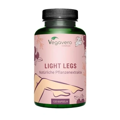 Abbildung von VENEN Kapseln Vegavero® 100% Natürlich Ackerschachtelhalm, Rotes Weinlaub, Gotu Kola, Mäusedorn &amp; Blaubeere Schwere und Müde Beine 120 Vegan