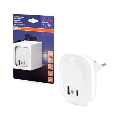 Abbildung von OSRAM LED Steckdosen Nachtlicht LUNETTA EDGE, weiß, Sensor