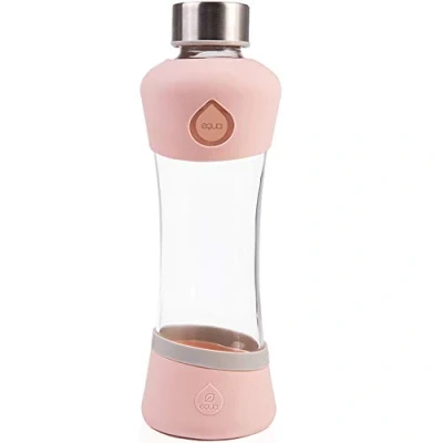 Abbildung von EQUA Glasflasche Active Peach 0,55l Trinkflasche aus Borosilikatglas 550 ml Sportflasche mit Silikonhülle