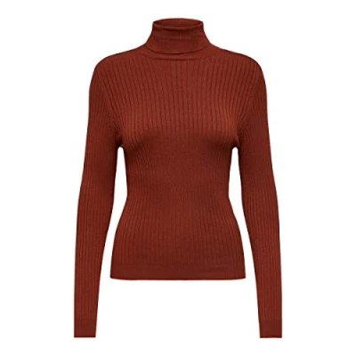 Abbildung von ONLY Damen ONLKAROL L/S Rollneck KNT NOOS Pullover, Burnt Henna, M (EU)