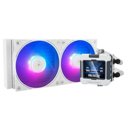 Abbildung von Thermalright Frozen Warframe 240 Weiß ARGB CPU Wasserkühlung,240 AIO Kühlung,IPS 320*240 Auflösung LCD Bildschirm,flüssiger Kühler für AMD/Intel Flüssig Kühler: LGA1700/AM4/AM5,AIO Wasserkühle