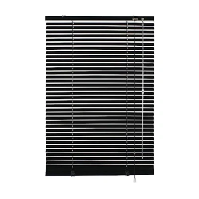 Abbildung von GARDINIA Alu Jalousie, Sichtschutz, Lichtschutz, Blendschutz, Wand und Deckenmontage, Aluminium Schwarz, 100 x 175 cm