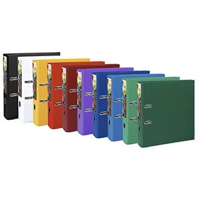 Abbildung von Exacompta 53374E Premium 10er Pack Kunststoff Ordner Prem&#039;Touch Office. 8 cm breit DIN A4 MAXI Ringordner Aktenordner Briefordner Büroordner Plastikordner Schlitzordner farbig sortiert