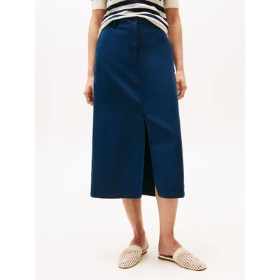 Abbildung von Tommy Hilfiger MIDI Skirt Jeansrock, Damen, Größe: 32, Dark night navy