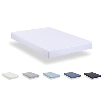 Abbildung von Todocama Spannbettlaken aus gebürsteter Mikrofaser, extra weich, für 200 x 190/200 cm, Weiß