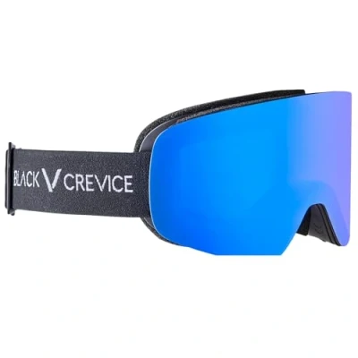 Abbildung von Black Crevice Skibrille in Schwarz/blau I für Erwachsene mit rahmenlosen Design Doppelscheibe Anti Fog Beschichtung &amp; UV 400 Schutz Schneebrille optimalen Komfort