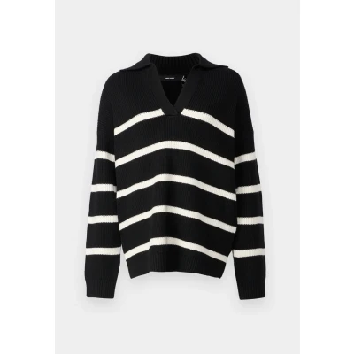 Abbildung von Vero Moda Vmluna V NECK Strickpullover, Damen, Größe: XS, Black