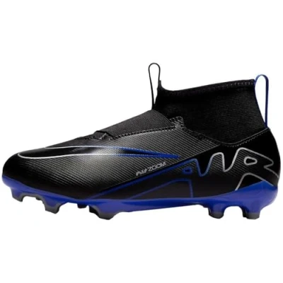 Abbildung von Nike Performance JR ZOOM Mercurial 9 Academy FG/MG Unisex Fußballschuh Nocken für Kinder, Größe: 36, Black/chrome/hyper royal Schuhe