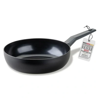 Abbildung von Fackelmann Wokpfanne 28cm Statement Keramik beschichteter Wok Pfanne aus recyceltem Aluminium mit Antihaft Beschichtung, Wabenbodenstruktur Für alle Herdarten inklusive Induktion, PFAS frei