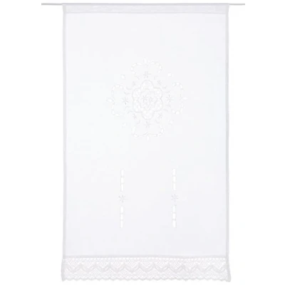Abbildung von Home fashion FENSTERBEHANG LEINENSTRUKTUR Bestickt, Stoff, weiß, 100 x 60 cm