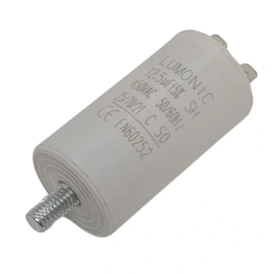 Abbildung von Lumonic Anlaufkondensator 12,5µF 450V mit Stecker I 34x65mm 12,5uF Motorkondensator Kunststoffgehäuse Betriebskondensator für Pumpen, Rasenmäher, Werkzeuge