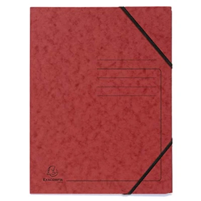 Abbildung von Exacompta 555415E 5er Pack Premium Eckspanner Mappe. Made in Germany. Aus extra starkem Colorspan Karton DIN A4 mit 2 Gummizügen Sammelmappe Dokumentenmappe ideal für Büro und Schule rot