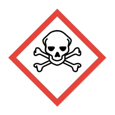 Abbildung von Gefahren Aufkleber I Wetterfeste Folie mit UV Schutzlaminat Gefahrenstoff Symbol GHS06 Giftig Bezeichnung 10 x cm GHS Kennzeichnung Warnung Achtung Hinweis hin_150