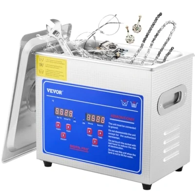 Abbildung von VEVOR Ultraschallreiniger 3L Reiniger ultraschallgerät Ultraschallreinigungsgerät Ultrasonic Cleaner mit Heizung Digital Timer for glasses Jewellery False Teeth Coins