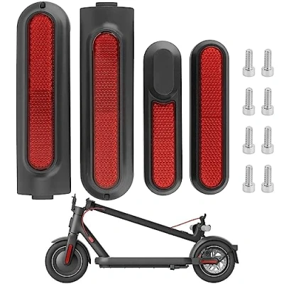 Abbildung von Yungeln 4er Set Scooter Ersatzteiil Seitenabdeckungen mit Rückstrahler aus Kunststoff kompatibel für Xiaomi 4 Pro Elektroscooter