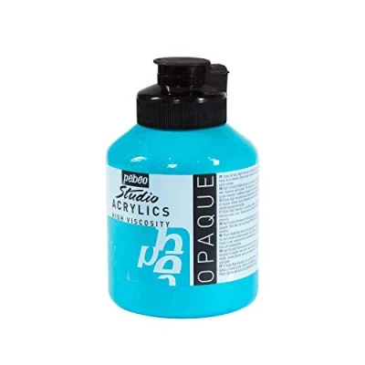 Abbildung von Pébéo Acrylic Fine Studio Acrylics Acrylfarbe für Künstler Farbe Profis und Anfänger Leuchtende pigmentierte Türkisblau 500 ml