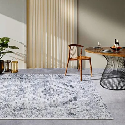 Abbildung von Villeroy &amp; Boch Esther In Outdoor Teppich Orientalisch Orient Flachgewebe, Klassisches Design Vintage, ÖKO TEX Wetterfest UV beständig für Balkon, Terrasse, Garten Creme Grau, 200x285cm