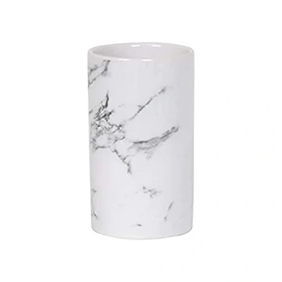 Abbildung von MSV Zahnputzbecher Zahnbürstenhalter &quot;Toscana&quot; 10,5x6,3x6,3 cm Steinoptik Marmor Weißige
