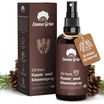 Abbildung von Emma Grün® Saunaaufguss Zirbe 100ml [MIT ZIRBENÖL] Waldig Frisches Sauna Aufgussmittel Saunaöl mit Ätherische Öle Naturrein Saunaduft Aufguss &amp; Tanne Latschenkiefer Zubehör