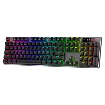 Abbildung von Redragon K556 PRO Verbesserte kabellose RGB Gaming Tastatur, BT/2,4 GHz Tri Mode Aluminium mechanische Tastatur mit verzögerungsfreier Verbindung, Hot Swap linearer leiser roter Schalter