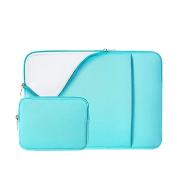 Abbildung von RAINYEAR 14 Zoll Laptop Hülle Laptophülle Laptoptasche Gepolsterte Schutzhülle mit Fronttasche &amp; Zubehör Tasche Kompatibel für Notebook Tablet Computer Chromebook(Blau,Aktualisierte Version)