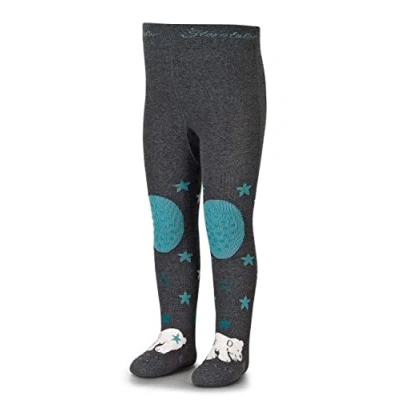 Abbildung von Sterntaler Kleinkind Unisex Eisbär Elia Babystrumpfhose, Krabbelstrumpfhose mit Anti Rutsch Noppen anthrazit meliert, 80
