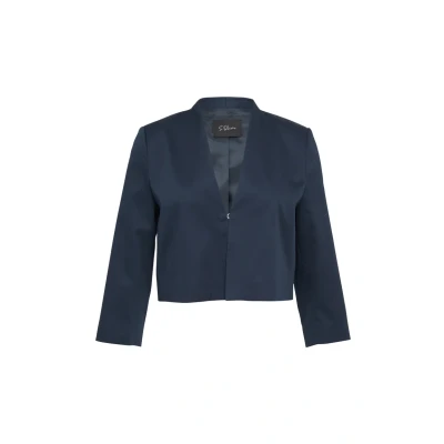 Abbildung von s.Oliver Black Label VERKÜRZTER MIT 3/4ÄRMELN Blazer, Damen, Größe: 38, Navy