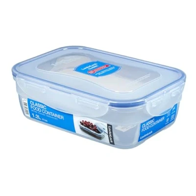 Abbildung von Lock &amp; CLASSIC Frischhaltedose 1,2 L 208 x 143 67 mm 100 % luft und wasserdichte Vorratsdose Spülmaschinen , Mikrowellengeeignet BPA Frei 4 fach Sicherheits Verschluss