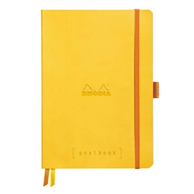 Abbildung von Rhodia 117585C Notizheft Goalbook (DIN A5, 14,8 x 21 cm, Dot, praktisch und trendige, mit weichem Deckel, 90g weißes Papier, 120 Blatt) 1 Stück, Gelb
