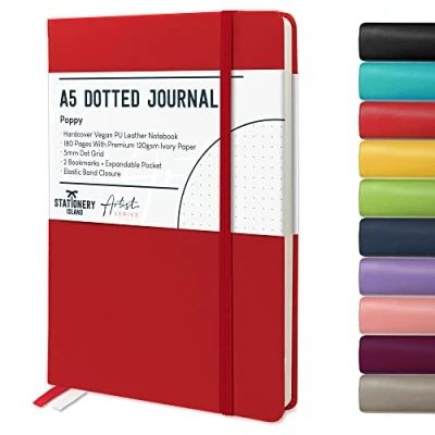 Abbildung von STATIONERY ISLAND Bullet Dotted Journal, Notizbuch A5 Dotted, 180 Seiten Premium 120 g/m² Papier, Hardcover Journal Gepunktet