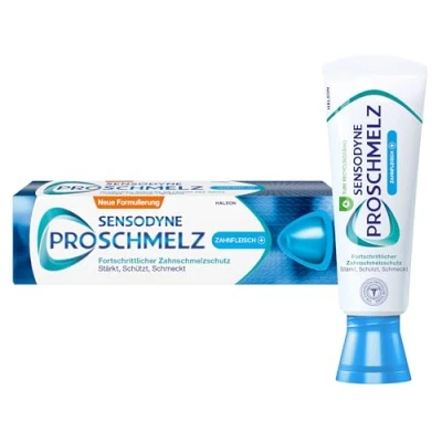 Abbildung von Sensodyne ProSchmelz Zahnfleisch Plus Zahnpasta, 75ml, Zahncreme für fortschrittlichen Zahnschmelzschutz &amp; Zahnfleischpflege Stärkt, schützt, schmeckt