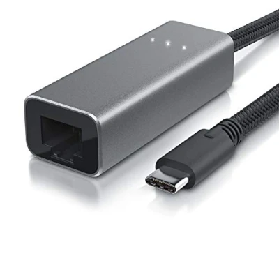 Abbildung von CSL USB C Netzwerkadapter Gigabit Typ auf RJ45 Externe Netzwerkkarte Konverter Fast Ethernet 1000 Mbit kompatibel mit iPad Pro 2018/2020, MacBook Pro/Air, Surface Book 2/3 UVM.