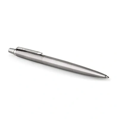 Abbildung von Parker Jotter Gelstifte Edelstahl mit Chromzierteilen mittlere Spitze (0,7 mm) Schwarze Tinte Geschenkbox