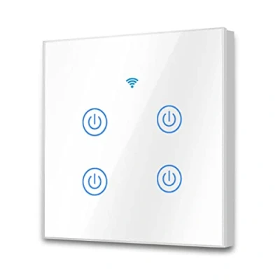 Abbildung von EXTRASTAR Wi Fi Wandschalter, Schalter Smart, 4 Wege, Kanäle, Unterstützung für Smart Assistenten wie Google Home und Amazon Alexa Neutralleiter erforderlich Weiß