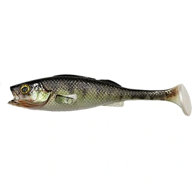 Abbildung von LMAB Perch Shad 7 cm, 9 11 14 18 23 cm KÖFI Gummifisch Angelköder, Kunstköder Gummiköder Softbait zum Hechtangeln, Barschangeln, Hechtköder (9 Zander Skin)