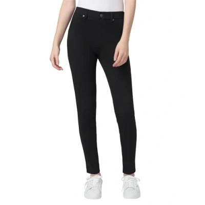 Abbildung von HUE Damen Ultraweiche Denim Leggings mit hoher Taille Strumpfwaren, Schwarz, X Groß