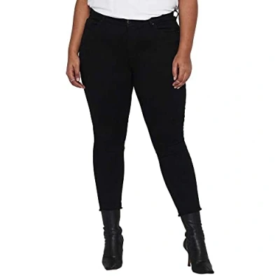 Abbildung von ONLY Carmakoma Carwilly LIFE RAW Jeans Skinny Fit, Damen, Größe: 44x32, Black
