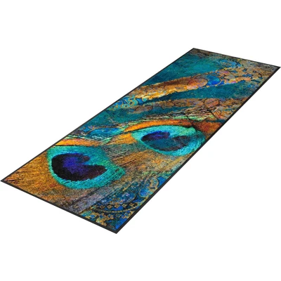 Abbildung von wash+dry Fußmatte, Exotic Pavo 60x180 cm, innen und außen, waschbar