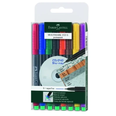Abbildung von FABER CASTELL 1523 09 Marker MULTIMARK permanent, Stärke: S, 8er Etui
