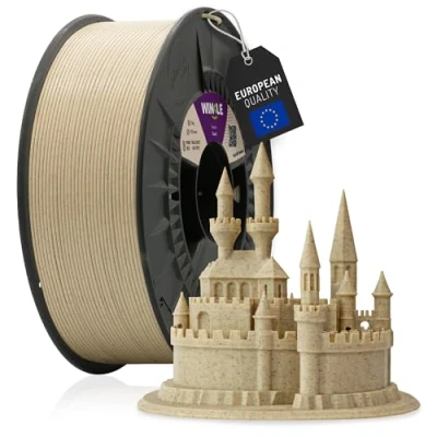 Abbildung von WINKLE PLA HD Textur Filament (strukturiert), Sand, 3D Drucker Filament, 1,75 mm, 300 g, Maßgenauigkeit, Spule mit g