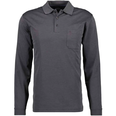 Abbildung von Ragman Herren Softknit Polo Langarm 3XL Schiefer