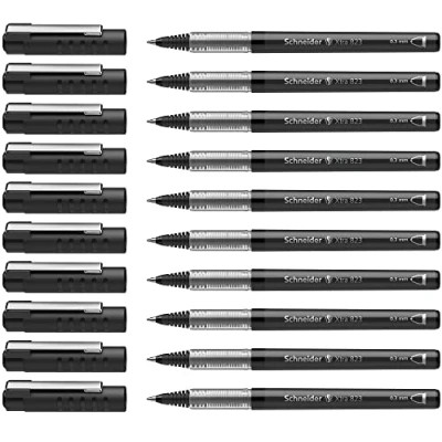 Abbildung von Schneider 8231 Xtra 823 Tintenroller (Konusspitze aus Edelstahl, 0,3 mm) 10er Packung schwarz