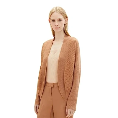 Abbildung von TOM Tailor COSY Strickjacke, Damen, Größe: Large, Blush mahogany melange