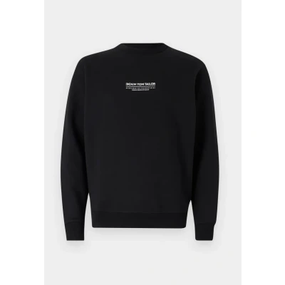 Abbildung von TOM Tailor Denim Relaxed Printed CREW NECK Sweatshirt, Herren, Größe: Small, Black