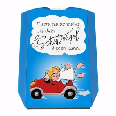 Abbildung von Fahre nie schneller als Dein Schutzengel fliegen kann Parkscheibe lustiger Spruch Auto Geschenkidee Weihnachten Schutz Patron Heiliger Schutzheiliger Schutzpatron Beschützer