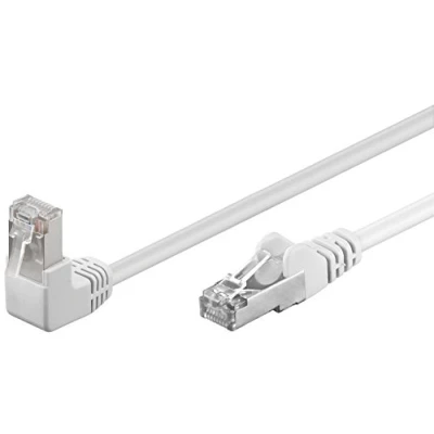 Abbildung von Goobay 94179 CAT.5e F/UTP Patch Kabel 90 nach oben gewinkelt, gerade / gewinkeltes Netzwerkkabel, doppelt geschirmt, 2 Meter, weiß