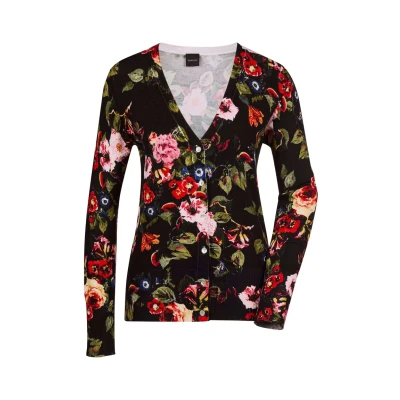 Abbildung von Madeleine MIT Unikatprint Strickjacke Black red multicolor, Damen, Größe: 34, multicolor